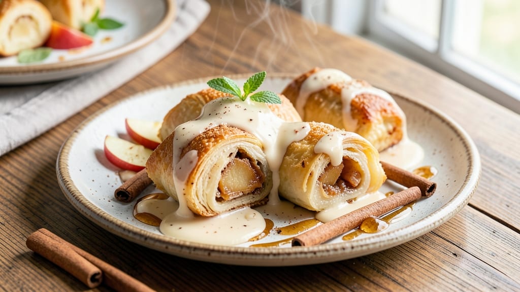 Recipe Apple Dumplings with Vanilla Sauce: Warm Spiced Bites Drowned in Vanilla Cream