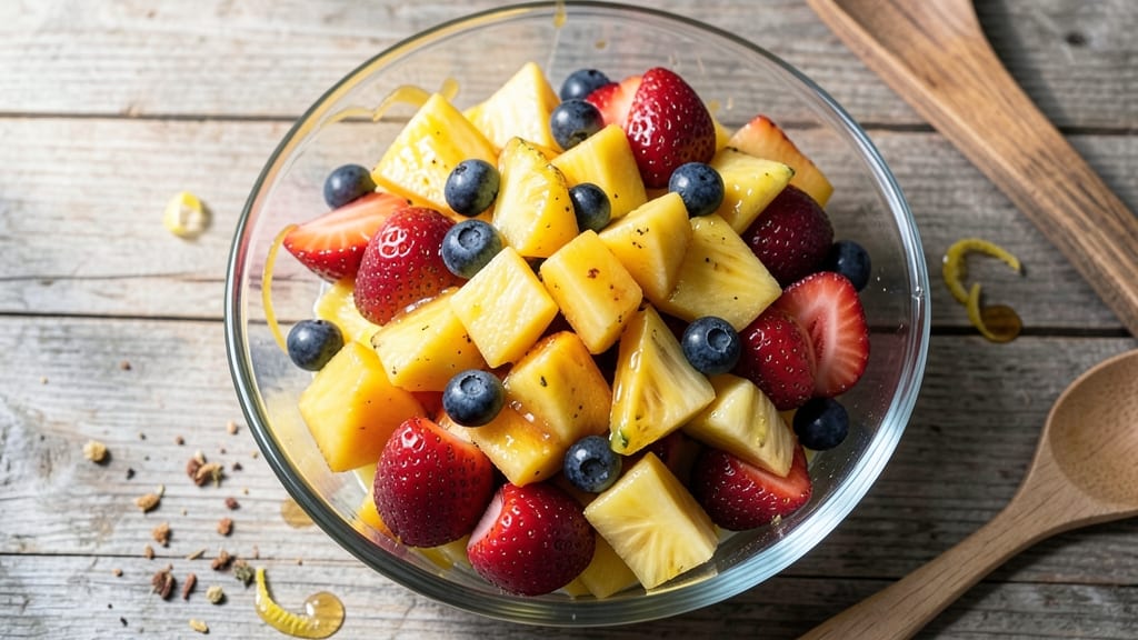 Fresh Pineapple Fruit Salad Recipe: Tropical Brightness With Crispy Mango Bites