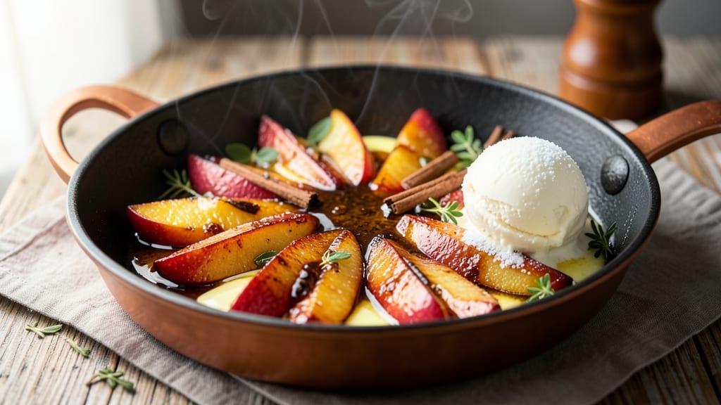 Apple Flambe Recipe: Boozy Caramelized Apples Over Seared Meat