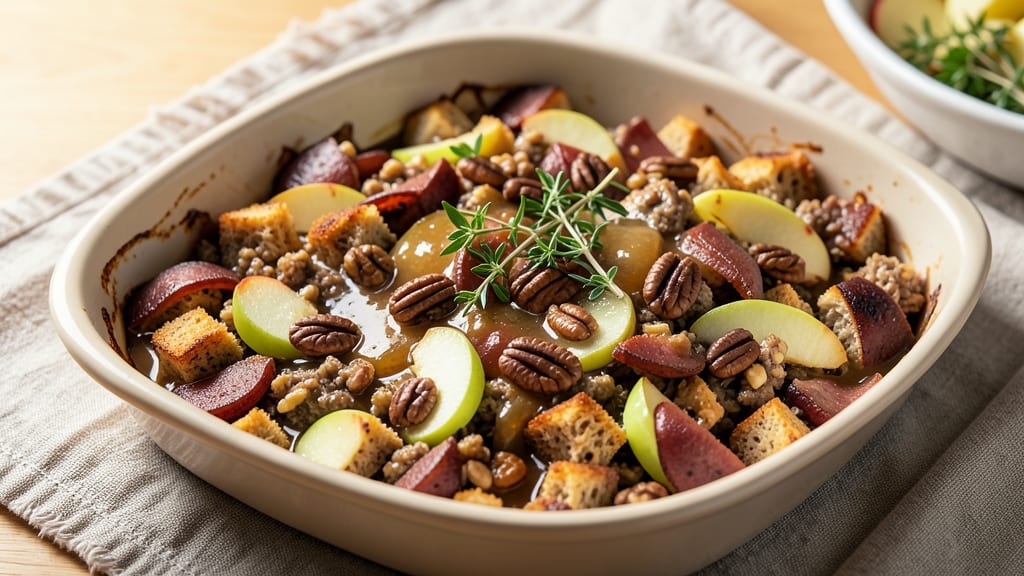 Apple Walnut Sausage Stuffing Recipe: Savory Crunch and Sweet Apple Harmony in One Bite