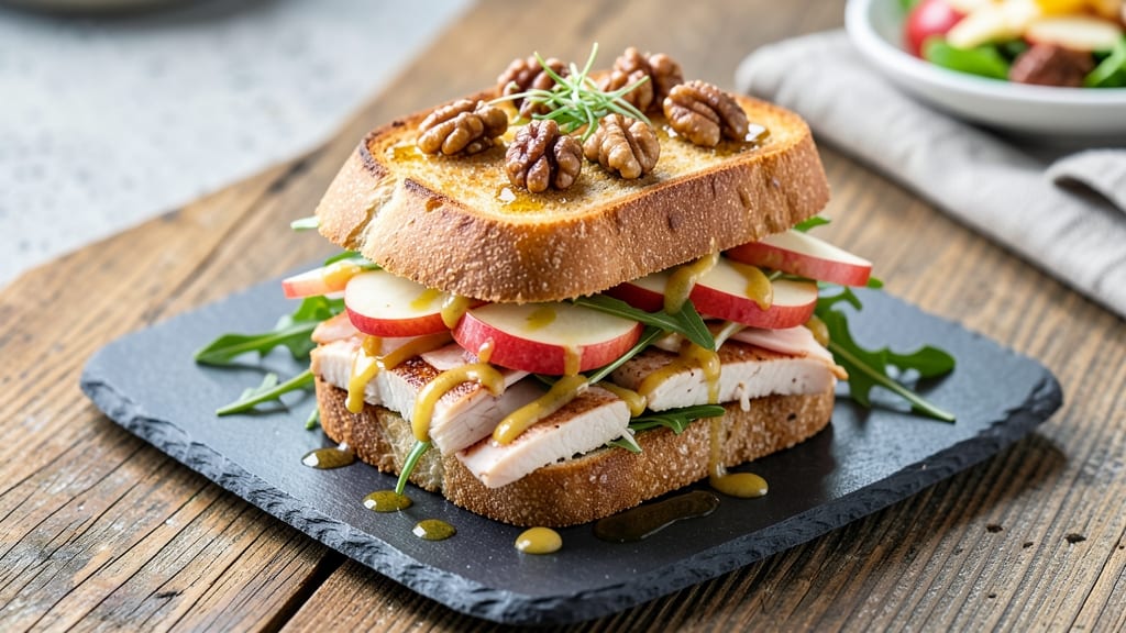 Chicken Apple Walnut Salad Sandwich Recipe: Crunchy Nut and Sweet Apple Layers