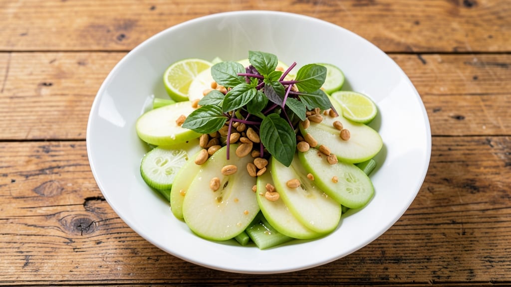 Thai Green Apple Salad Recipe: Herbal Lime Vinaigrette with Crunchy Celery Twist