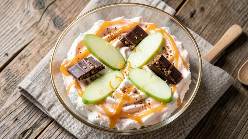 Twix-Inspired Apple Fluff Salad Recipe: Caramelized Apple Crunch With Creamy Twix Swirls