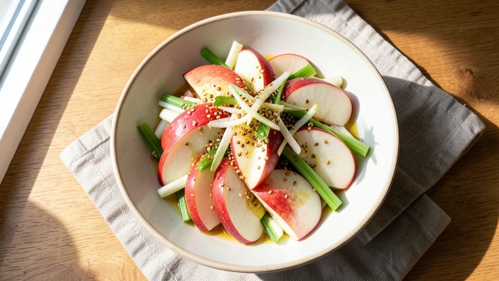 Korean Apple Salad Recipe: Crisp Celery and Spiced Apple Refreshment