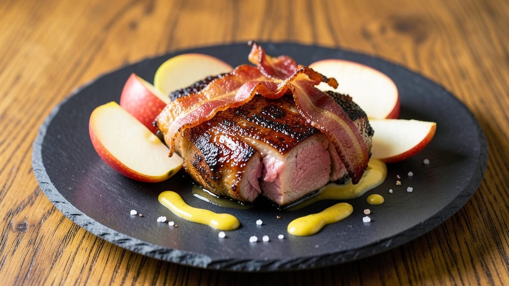 Pork Chops, Apples, and Bacon Recipe: Sweet-Savory Pan-Seared Trio