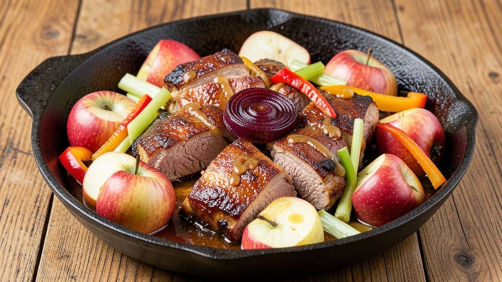 Pork and Apple Bake Recipe: Sweet-Tart Crisp With Celery Pepper Bite