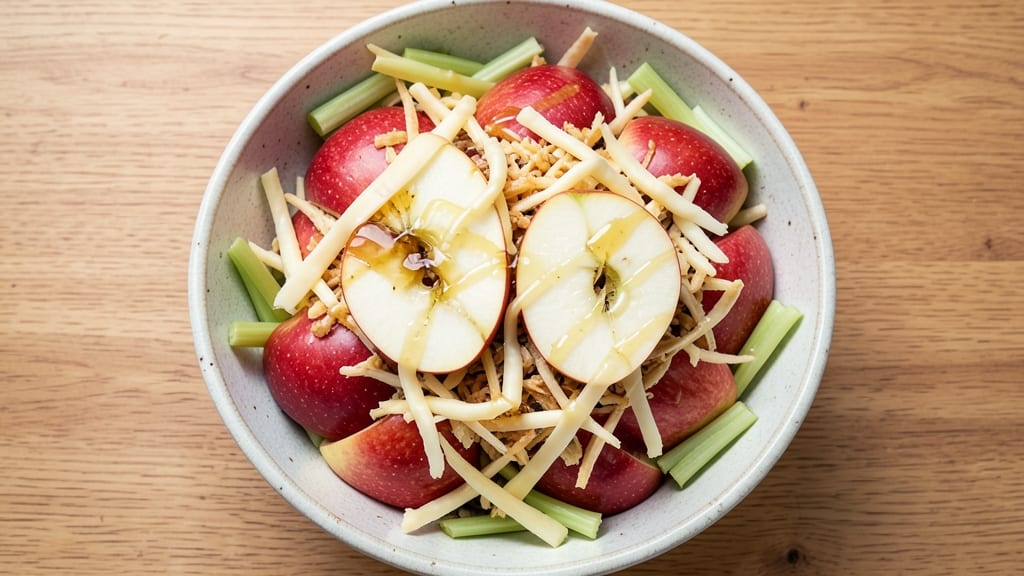 Shredded Apple Salad Recipe: Crisp Celery and Sweet Apple Refreshment With Creamy Honey-Lime Dressing