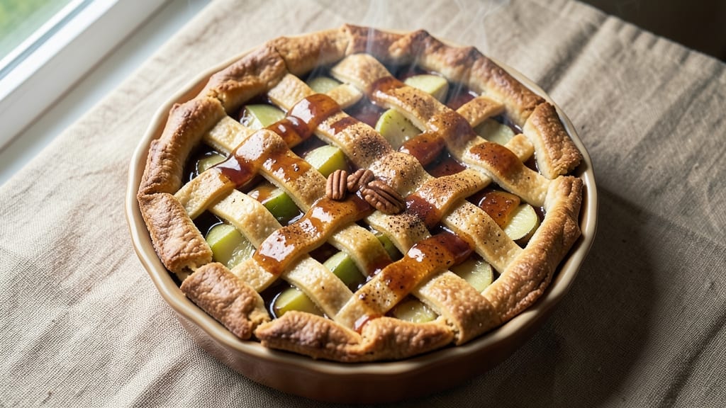 Apple Pie With Rum Sauce Recipe: Boozy Caramel Drizzle Over Warm Spice Layers