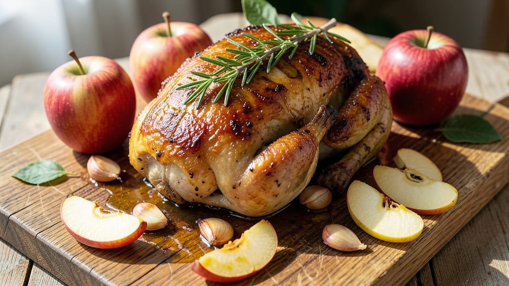 Whole Chicken and Apples Recipe: One-Pan Herb-Roasted Harmony