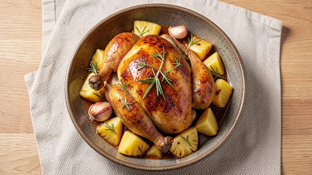 Roast Chicken With Pineapple Recipe: Caramelized Sweetness Meets Savory Crisp