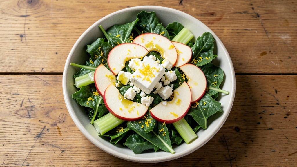 Kale Apple Feta Salad Recipe: Crunchy Celery and Tangy Feta Bite