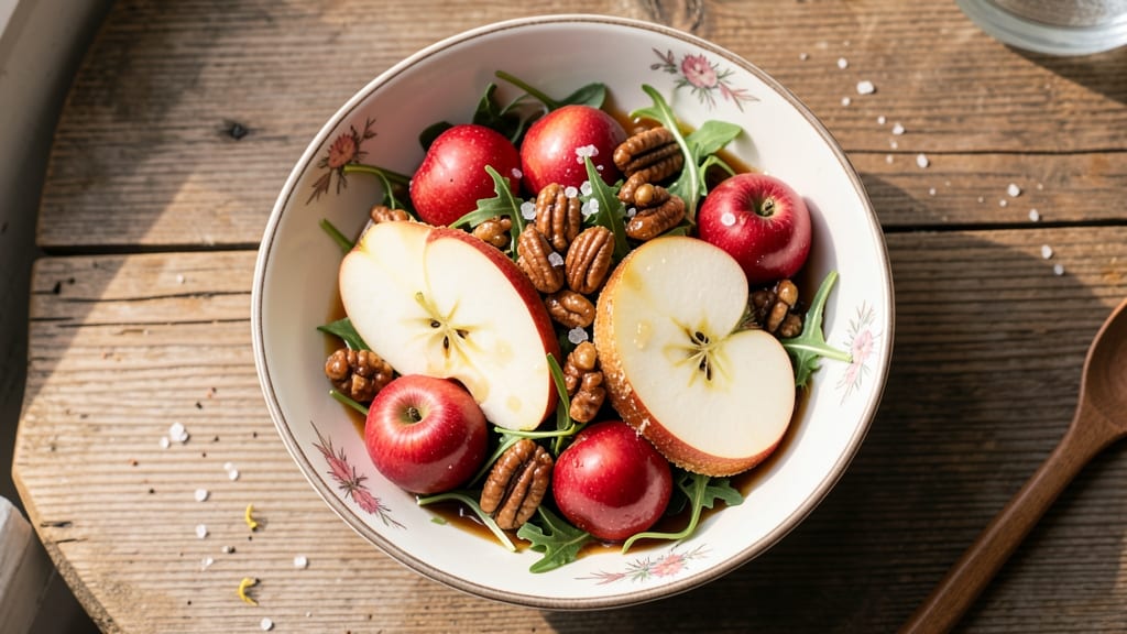 Apple Candied Pecan Salad Recipe: Sweet-Tart Crunch With Creamy Goat Cheese Swirl