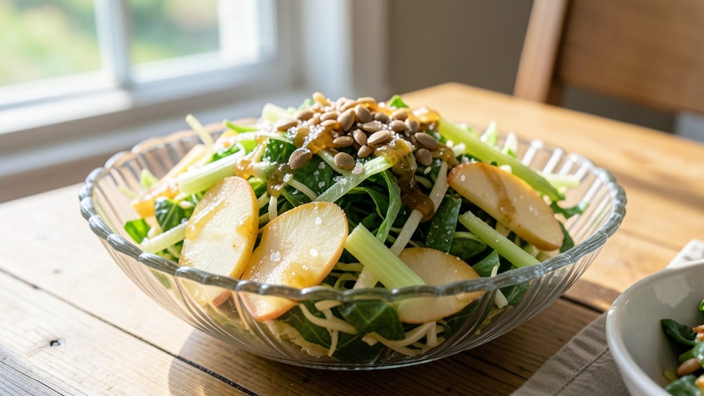 Homemade Apple Coleslaw Recipe: Crunchy Celery and Sweet Apple Refreshment Without Mayo