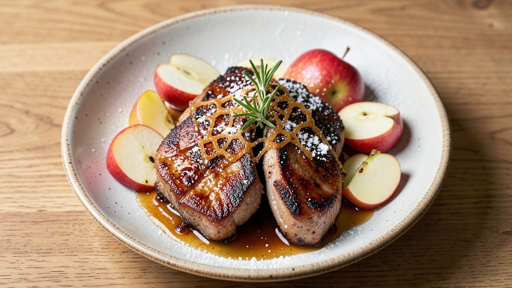 Apple Porkchop Recipe: Caramelized Apple Crisp With Crunchy Celery Bites