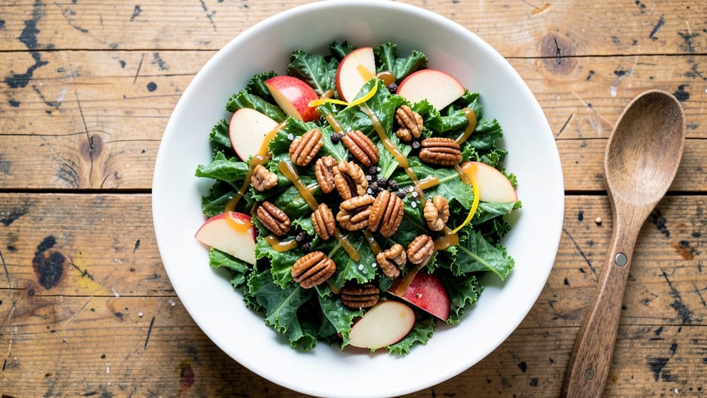 Kale Apple Pecan Salad Recipe: Crunchy Nut Sweet Apple Balance