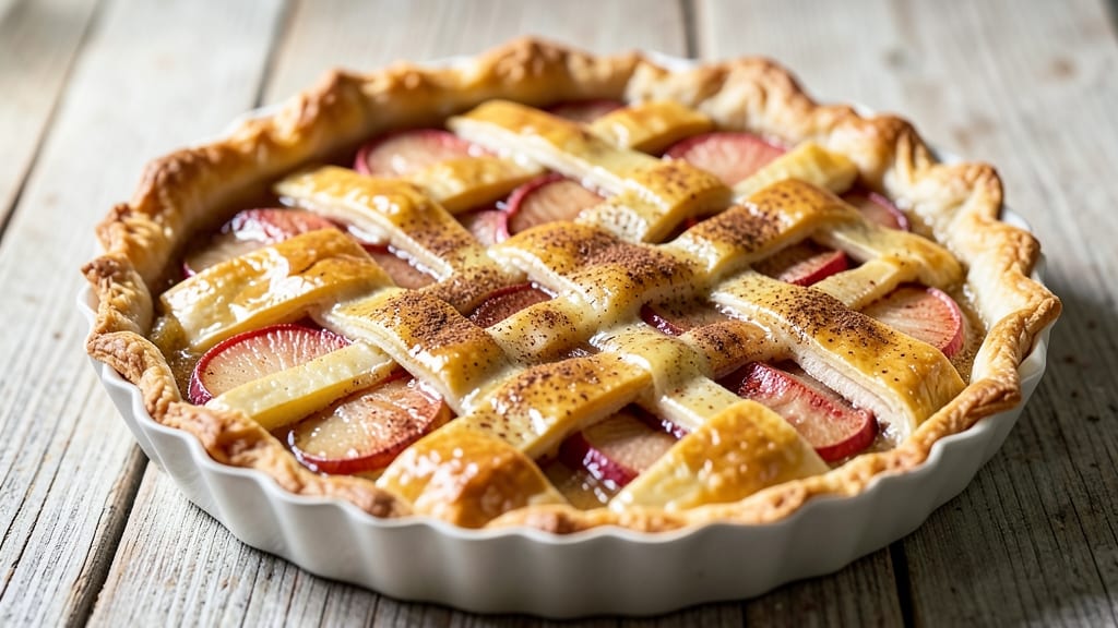 French Apple Tart Recipe With Puff Pastry: Caramelized Topping That Shines Over Flaky Crust