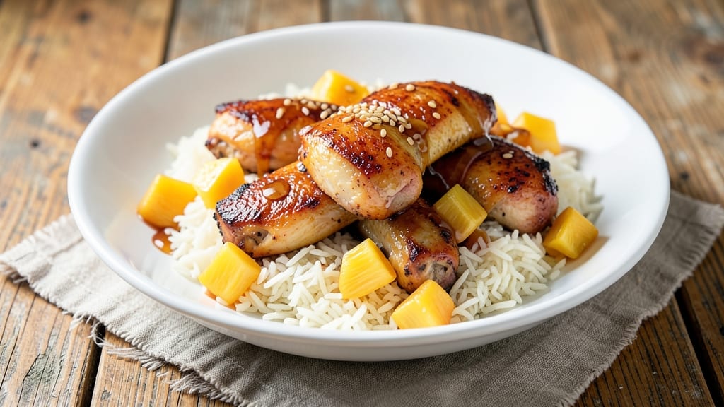 Pineapple Chicken Over Rice Recipe: Sweet-Tart Glaze Locks Juicy Meat