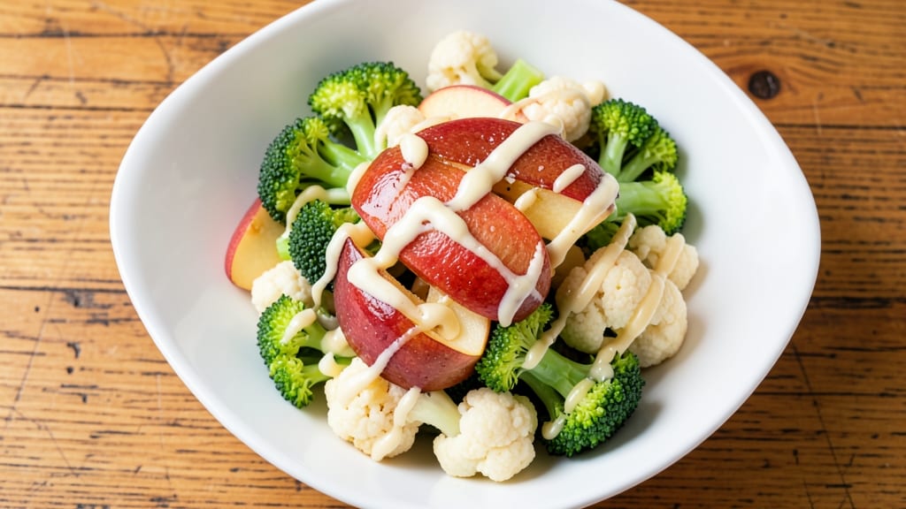 Apple Broccoli Cauliflower Salad Recipe: Crunchy Apple, Nutty Crunch, and Creamy Dressing Fusion