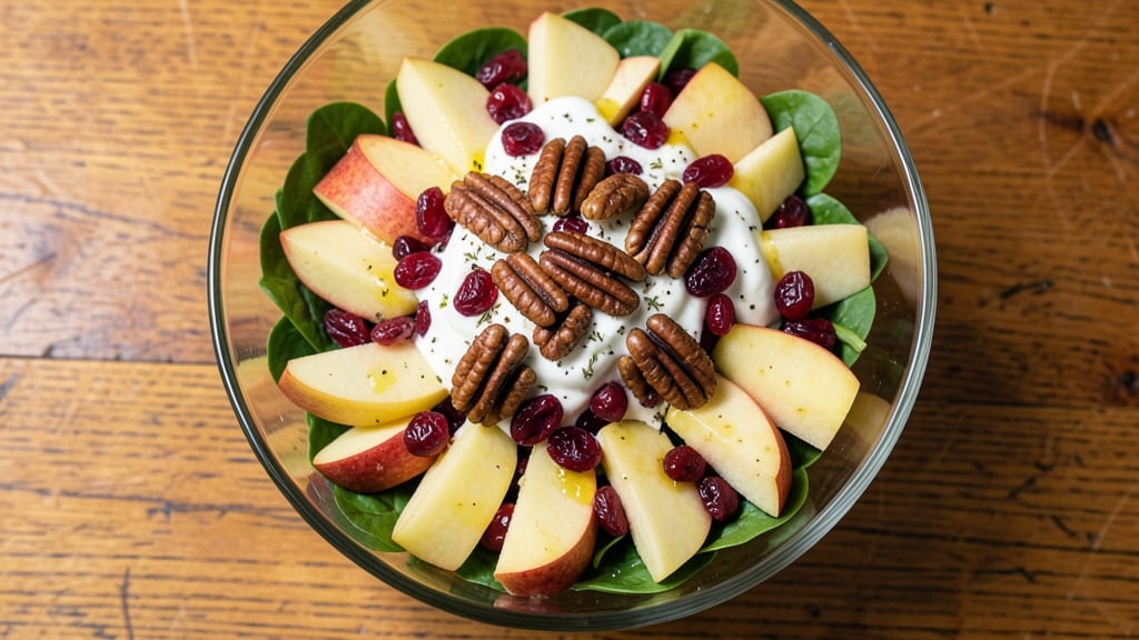 Fresh Apple Cranberry Pecan Salad Recipe: Crunchy Nut-Fruit Balance With Creamy Dressing