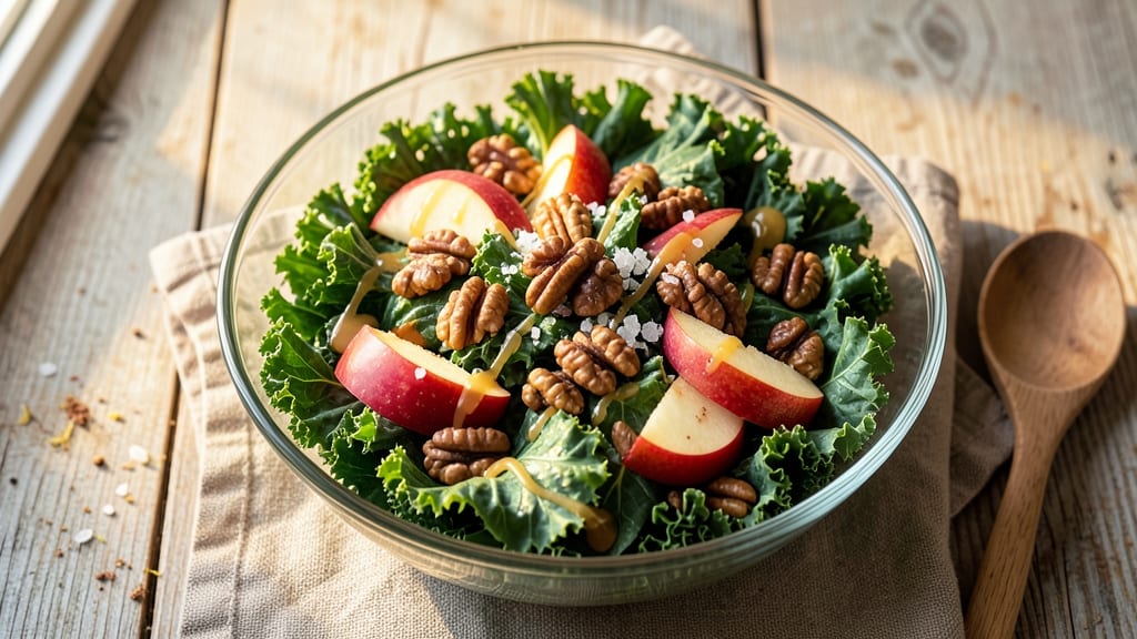 Kale Apple Walnut Salad Recipe: Crunchy Nut and Tart Fruit Balance