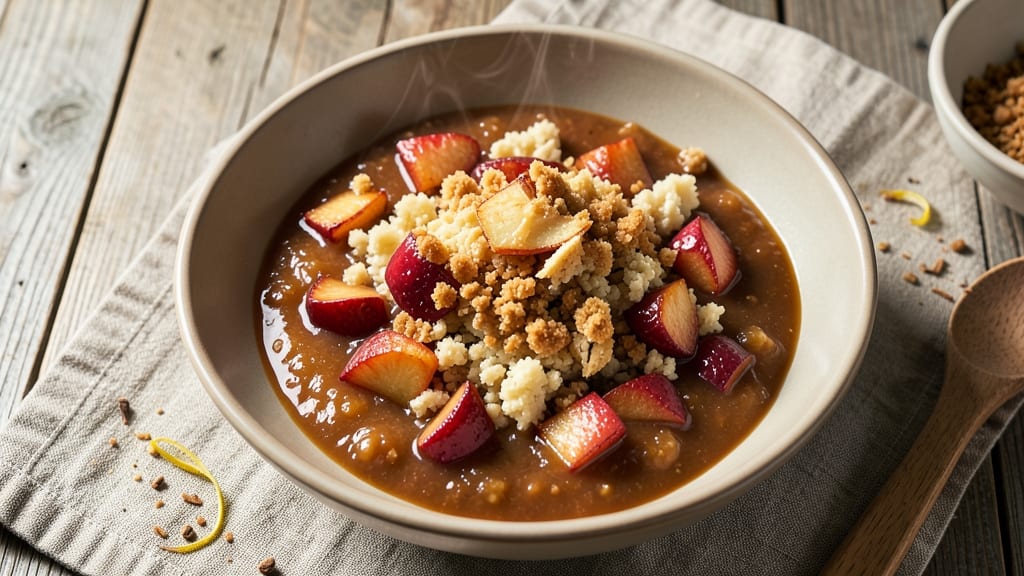 Apple Crumble Sauce Recipe: Warm Spiced Apple Filling With Buttery Topping