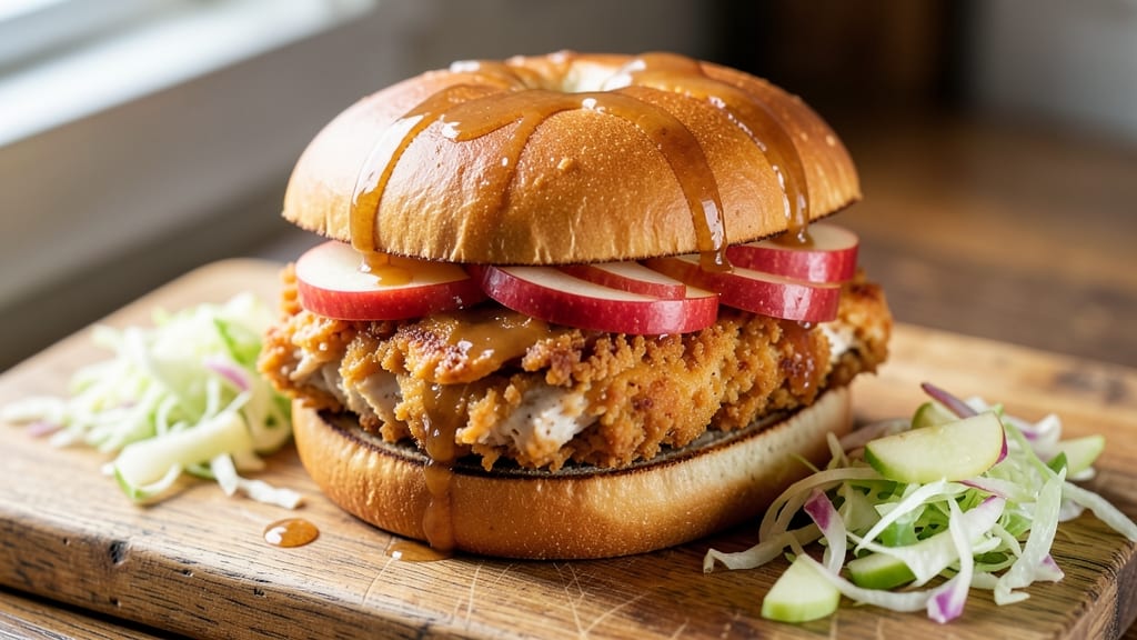 Apple Chicken Sandwich Recipe: Crispy-Breaded Bites With Caramelized Apple Filling