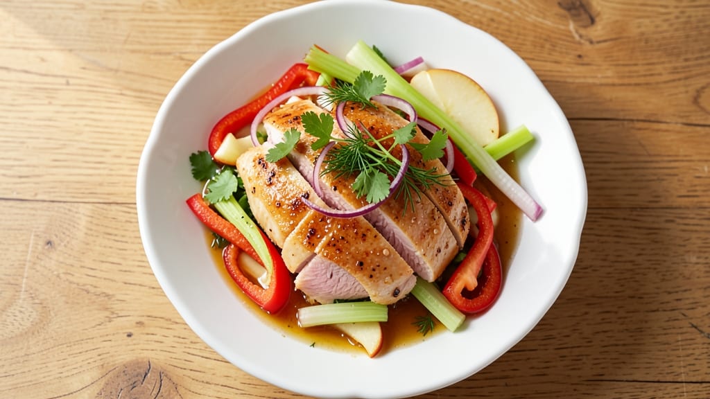 Apple Cake Tea Room Chicken Salad Recipe: Celery-Pepper Crunch Meets Warm Apple Sweetness