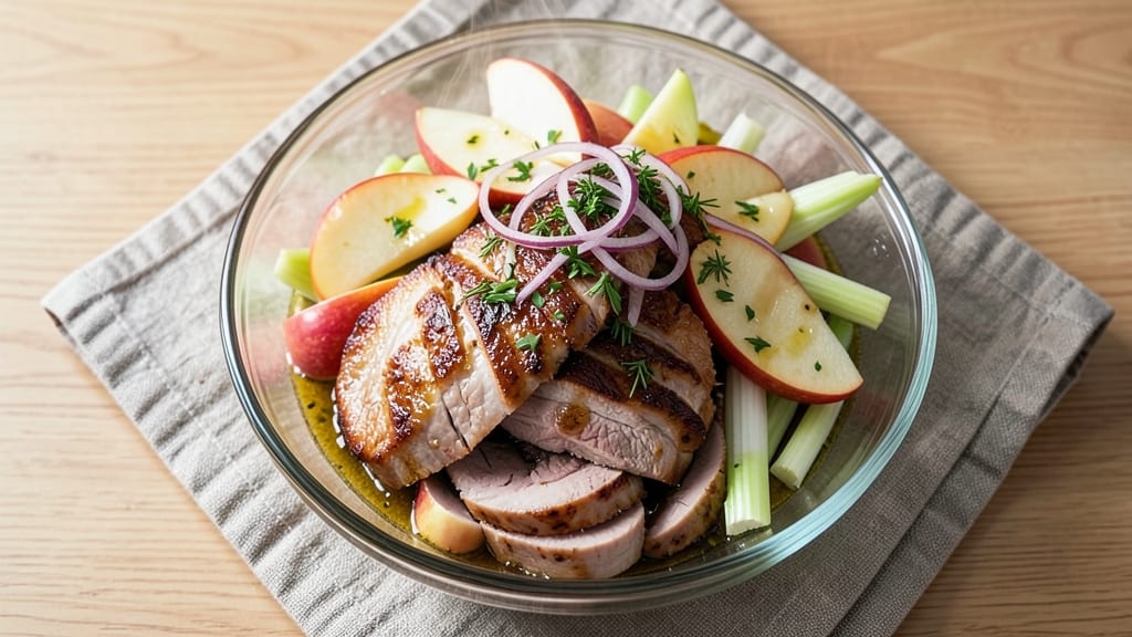 Pork and Apple Salad Recipe: Crisp Celery Bites and Sweet Tart Balance