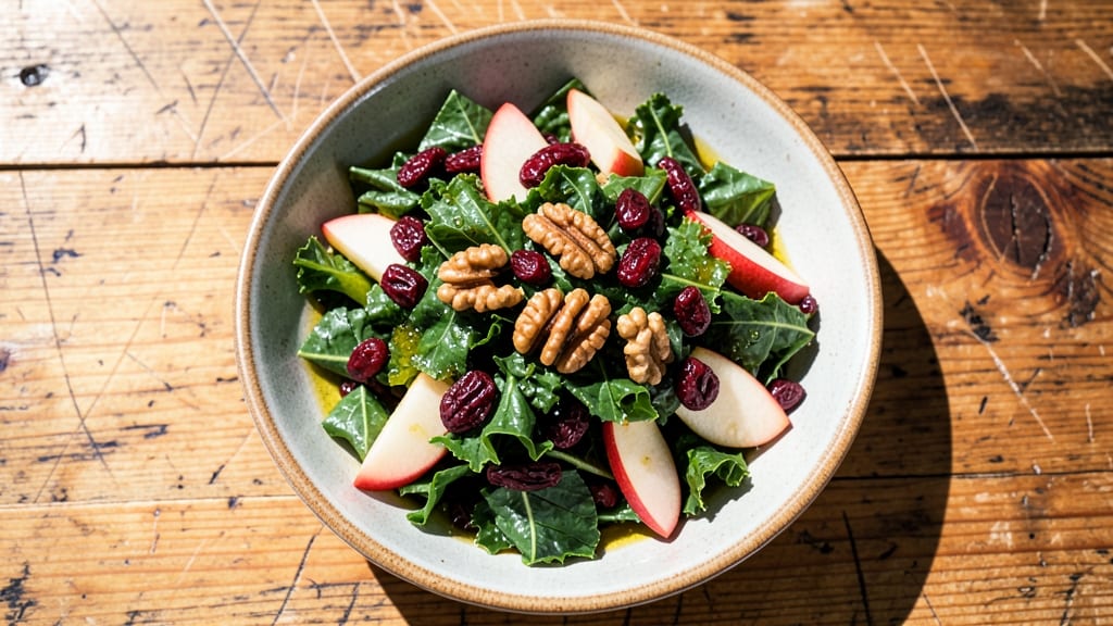 Kale Apple Cranberry Salad Recipe: Crunchy Sweet-Tart Autumn Bite
